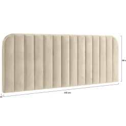 Tête de lit suspendue ALBA 160 cm en velours beige