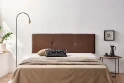 Tête de Lit Tapisée ALMA Aqualine 115x50x5 cm - Chocolat - Moonia