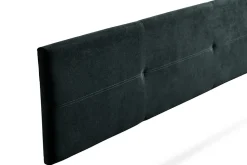 Tête de Lit Tapisée ALMA Aqualine 145x50x5 cm - Noir - Moonia