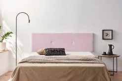 Tête de Lit Tapisée ALMA Aqualine 100x50x5 cm - Rose Clair - Moonia