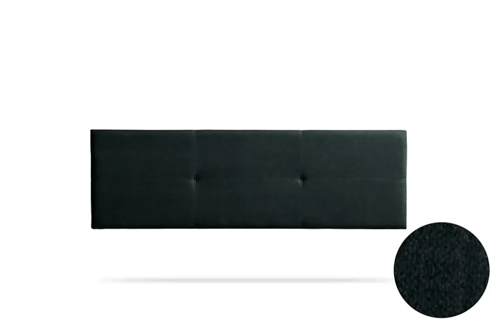 Tête de Lit Tapisée ALMA Aqualine 170x50x5 cm - Noir - Moonia