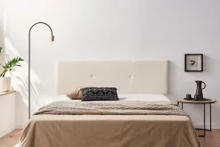 Tête de Lit Tapisée ALMA Simili cuir 170x50x5 cm - Beige - Moonia