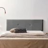 Tête de Lit Tapisée ALMA Simili cuir 90x50x5 cm - Gris Foncé - Moonia
