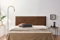 Tête de Lit Tapisée ALMA Simili cuir 160x50x5 cm - Marron - Moonia