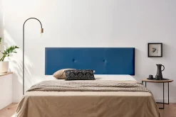Tête de Lit Tapisée ALMA Simili cuir 90x50x5 cm - Bleu Foncé - Moonia