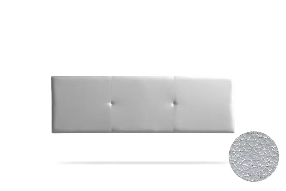 Tête de Lit Tapisée ALMA Simili cuir 90x50x5 cm - Argent - Moonia
