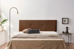 Tête de Lit Tapisée ALMA Simili cuir 115x50x5 cm - Marron - Moonia
