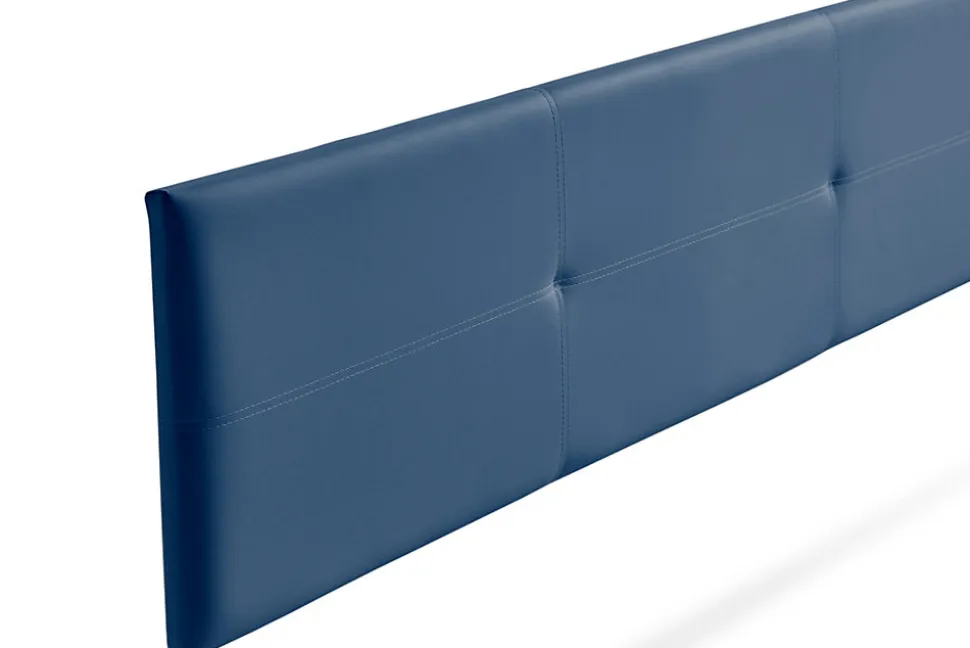 Tête de Lit Tapisée ALMA Simili cuir 115x50x5 cm - Bleu Foncé - Moonia