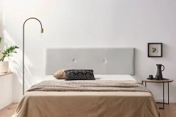 Tête de Lit Tapisée ALMA Simili cuir 100x50x5 cm - Gris Clair - Moonia