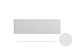 Tête de Lit Tapisée ALTEA Simili cuir 145x50x5 cm - Blanc - Moonia