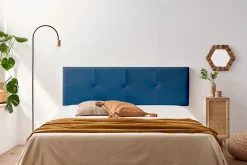 Tête de Lit Tapisée ALTEA Simili cuir 90x50x5 cm - Bleu Foncé - Moonia