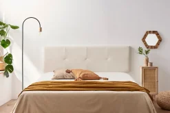 Tête de Lit Tapisée ALTEA Simili cuir 160x50x5 cm - Beige - Moonia