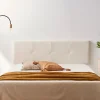 Tête de Lit Tapisée ALTEA Simili cuir 115x50x5 cm - Beige - Moonia