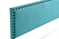Tête de Lit Tapisée MODENA Aqualine 145x55x8 cm - Turquoise - Moonia