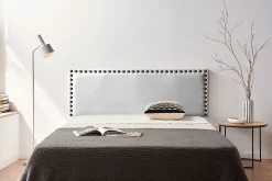 Tête de Lit Tapisée MODENA Simili cuir 130x55x8 cm - Argent - Moonia