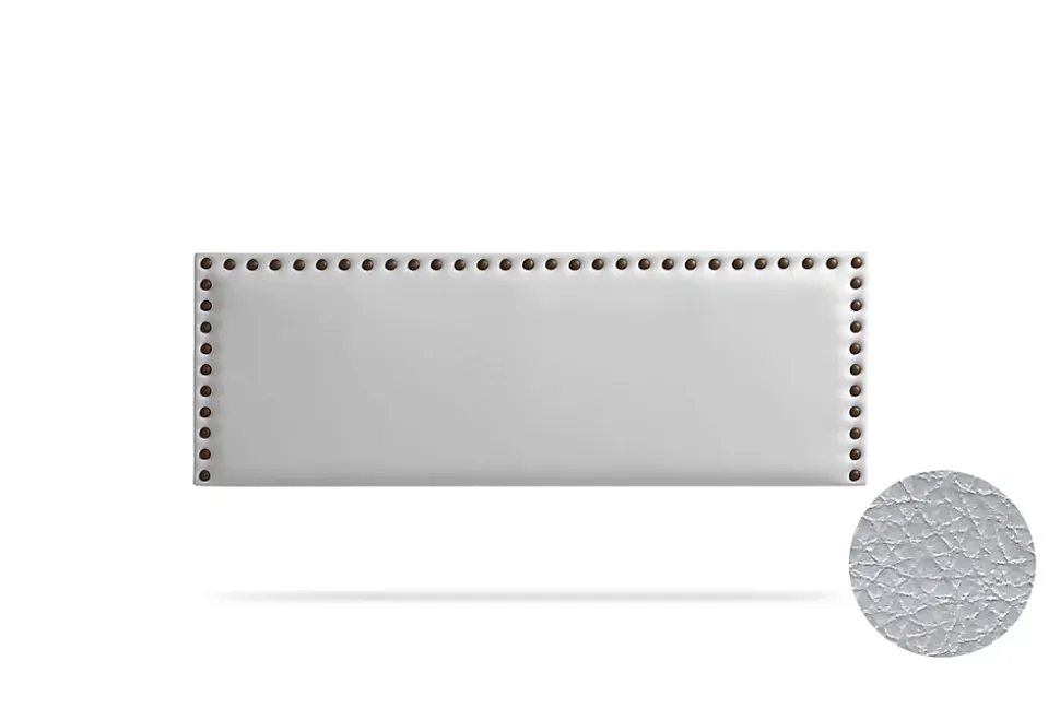 Tête de Lit Tapisée MODENA Simili cuir 130x55x8 cm - Argent - Moonia