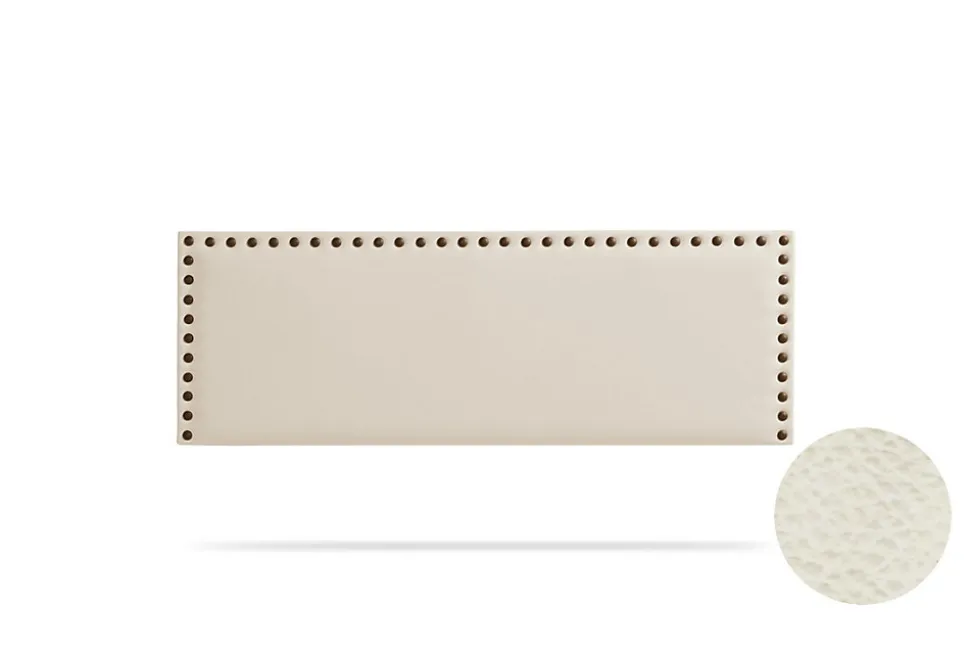 Tête de Lit Tapisée MODENA Simili cuir 160x55x8 cm - Blanc Cassé - Moonia