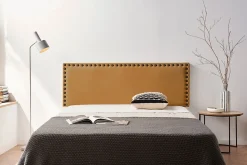 Tête de Lit Tapisée MODENA Simili cuir 130x55x8 cm - Marron Clair - Moonia
