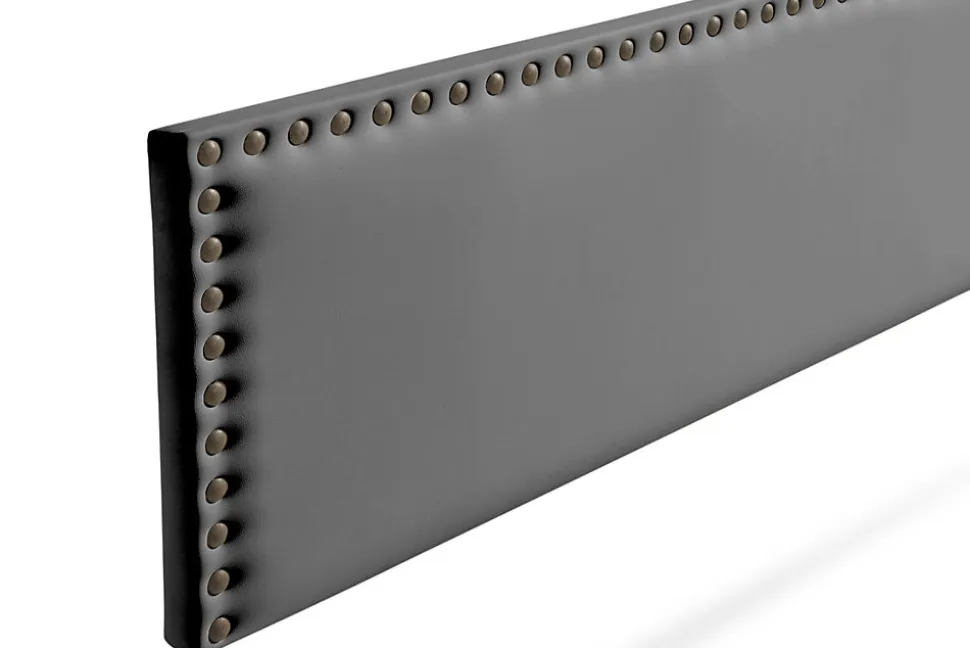 Tête de Lit Tapisée MODENA Simili cuir 100x55x8 cm - Gris Foncé - Moonia