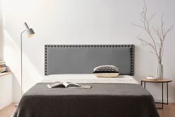 Tête de Lit Tapisée MODENA Simili cuir 160x55x8 cm - Gris Foncé - Moonia