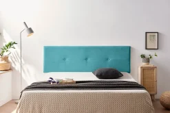 Tête de Lit Tapisée NAPOLI Aqualine 160x50x5 cm - Turquoise - Moonia