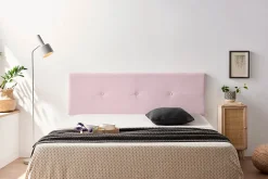 Tête de Lit Tapisée NAPOLI Aqualine 160x50x5 cm - Rose Clair - Moonia