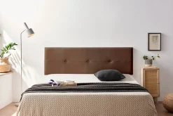 Tête de Lit Tapisée NAPOLI Simili cuir 130x50x5 cm - Marron - Moonia
