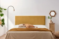 Tête de Lit Tapisée NOVA Aqualine 160x50x5 cm - Moutarde - Moonia