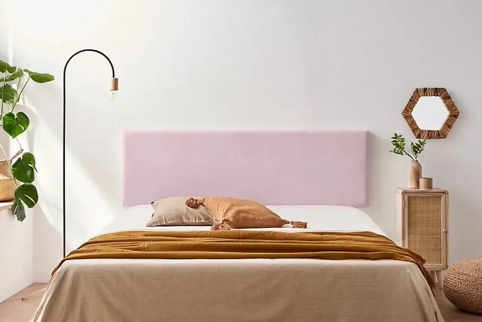 Tête de Lit Tapisée NOVA Aqualine 160x50x5 cm - Rose Clair - Moonia