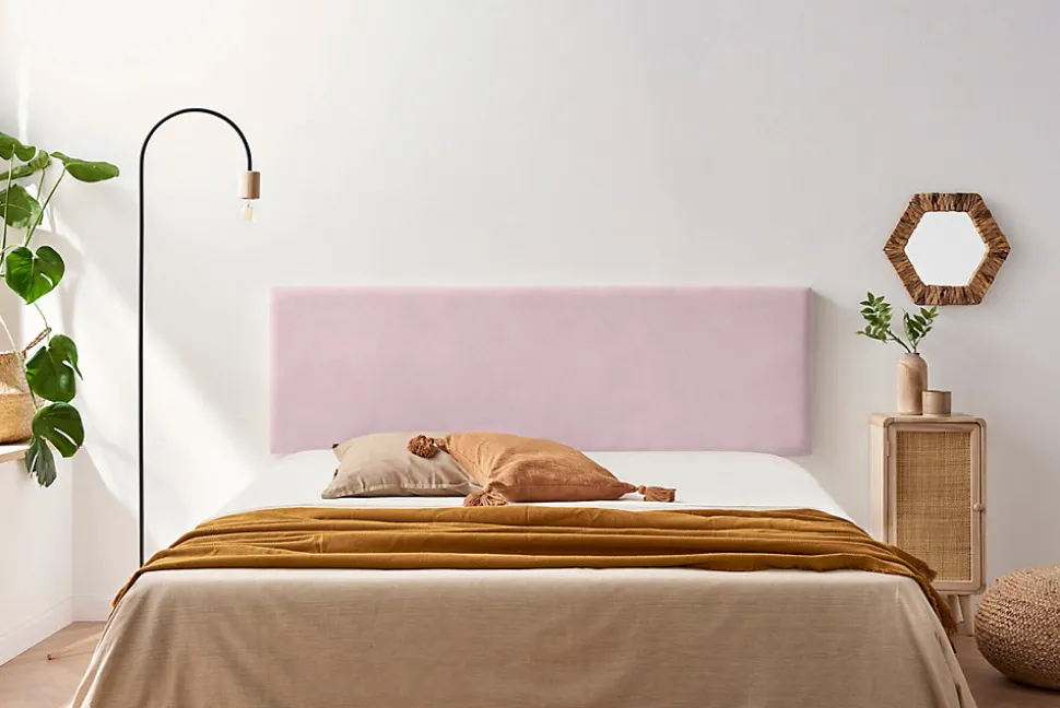 Tête de Lit Tapisée NOVA Aqualine 130x50x5 cm - Rose Clair - Moonia