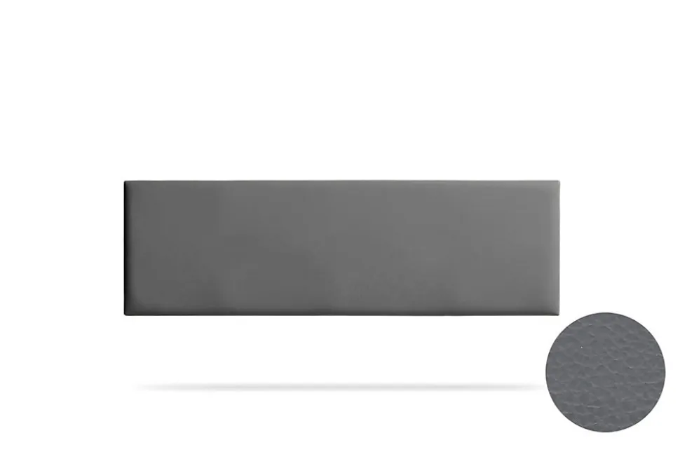 Tête de Lit Tapisée NOVA Simili cuir 115x50x5 cm - Gris Foncé - Moonia