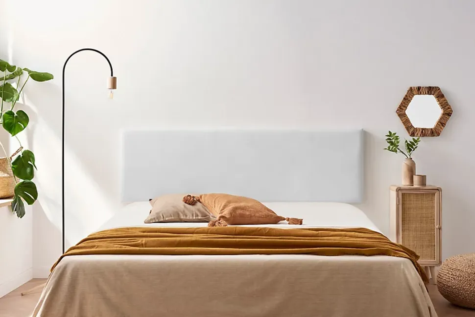 Tête de Lit Tapisée NOVA Simili cuir 115x50x5 cm - Blanc - Moonia