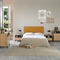 Tête de lit tapissée Creta 150x60 cm Couleur Moutarde, 8 cm d'épaisseur