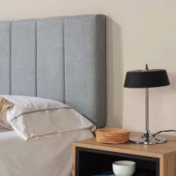 Tête de lit tapissée Creta 160x60 cm Couleur Gris, 8 cm d'épaisseur