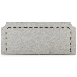 Tête de lit tapissée Leonor 160x60 cm Gris, Clous en Marron