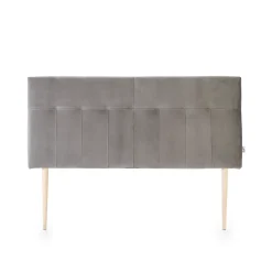 Tête de lit tapissée Napoles 160x100 cm Gris, Velours, Pieds en Bois
