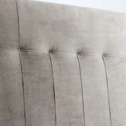 Tête de lit tapissée Napoles 160x100 cm Gris, Velours, Pieds en Bois