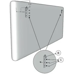 Tête de lit tapissée Napoles 140x100 cm Gris, Velours, Pieds en Bois