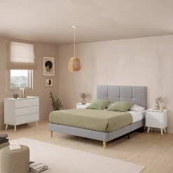 Tête de lit tapissée Sicilia 140x60 cm Gris