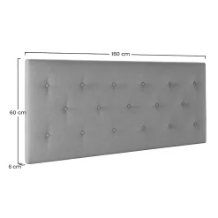 Tête de lit tapissée Turin 160x60 cm Gris