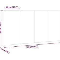 Tête de lit vieux bois 160x1,5x80 cm bois d'ingénierie vidaXL