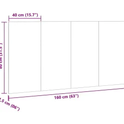 Tête de lit vieux bois 160x1,5x80 cm bois d'ingénierie vidaXL