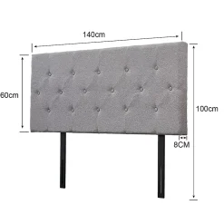 Tête de lit 140x60 cm, Épaisseur 8 cm, gris
