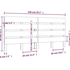 Tête de lit 140x3x80 cm Bois massif de pin vidaXL