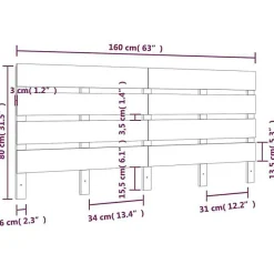 Tête de lit 160x3x80 cm Bois massif de pin vidaXL