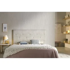 Tête de lit Zafiro pour lit 105 en tissu gris blanc 115x115x8. ECCOX