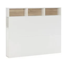 Tête de lit Zeus 165 cm blanc, 2 portes 9 trous