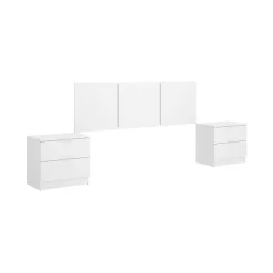 Tête du lit Oliwa, Tête de lit, Tête de lit pour la chambre, Appui-tête, 257x34 h96 cm, Blanc