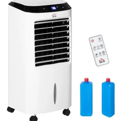 Ventilateur rafraichisseur humidificateur ioniseur 4 en 1 - portable oscillant 60W 10L - télécommande