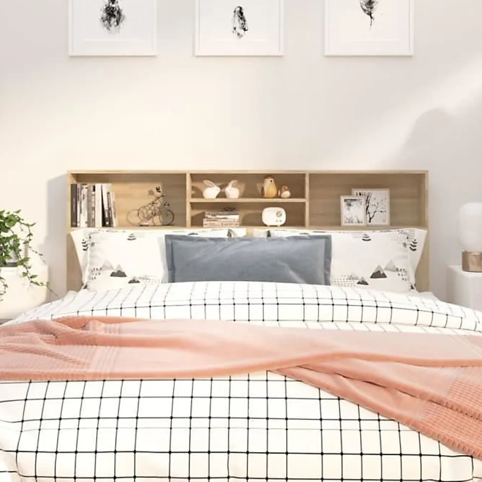 vidaXL Armoire de tête de lit Chêne sonoma 180x19x103,5 cm 811883